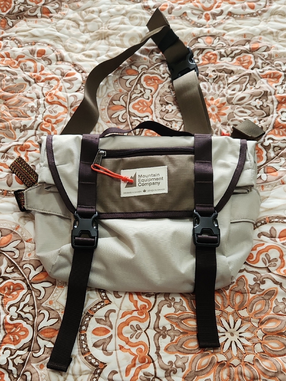MEC Beige and Brown Messenger Sling Bag